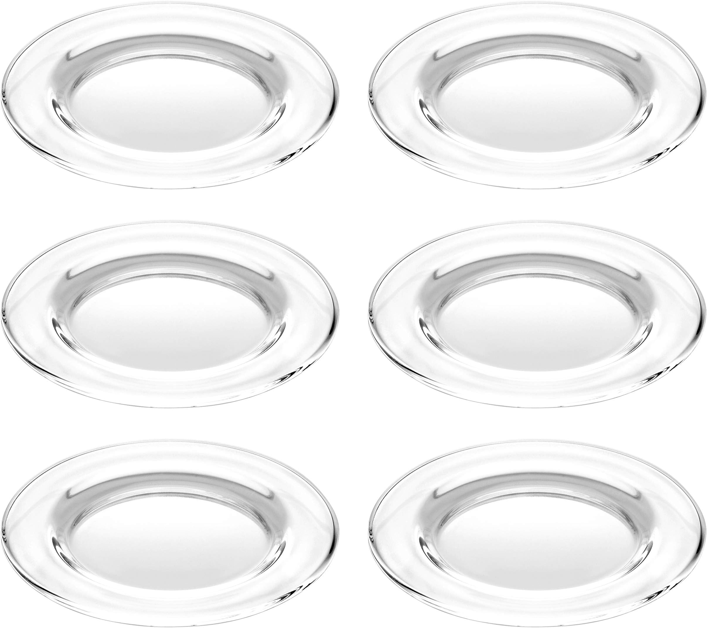 Barski European Glass Plates - Set Of 6, 8.3" Diameter, Clear Salad/Dessert Plates - View #5