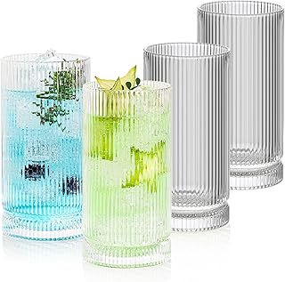 16oz Ribbed Glassware