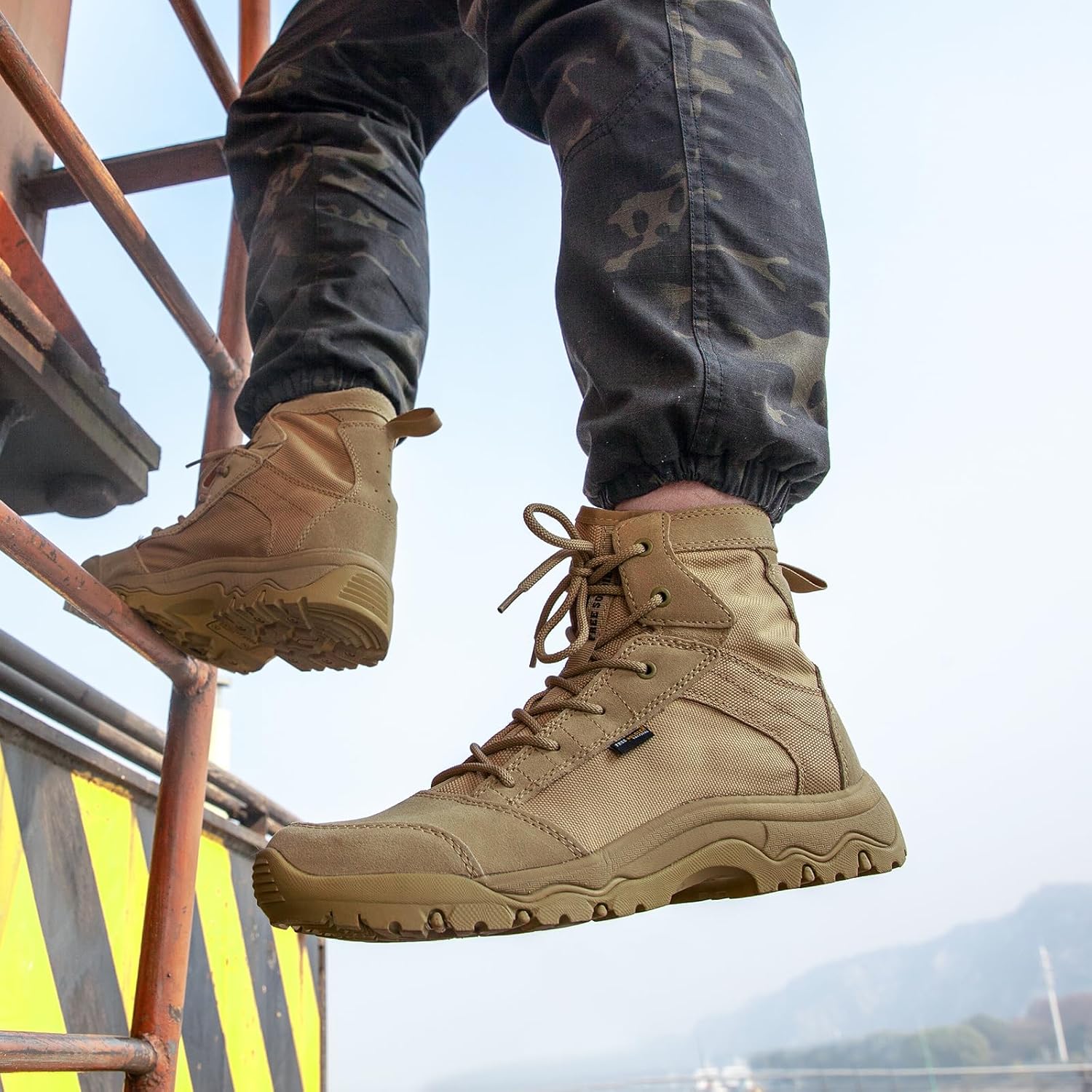 FREE SOLDIER Men's Tactical Hiking Boots Lightweight Comfortable Combat Work Boots 6 Inches - Image 3