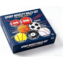 Crestgolf Funny Golf Balls Kit, MultiSport Themed Golf Balls with Rugby, Basketball, Football, Tennis, Billiard Ball, Baseball Patterns, Unique Golf Gift for Men Women Golf Lovers 6Pack