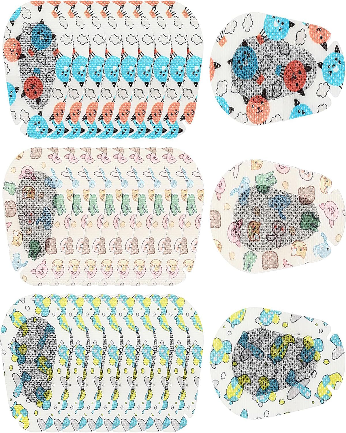 30PCS Eyepatch for Kids, Adhesive Eye Patches for Kids Boys,Cartoon Design Kids Eye Patches Light Blocking 3 Styles Eyepatch Lazy Eye One-Off Fun Cute Designs for Boys Girls-image-37