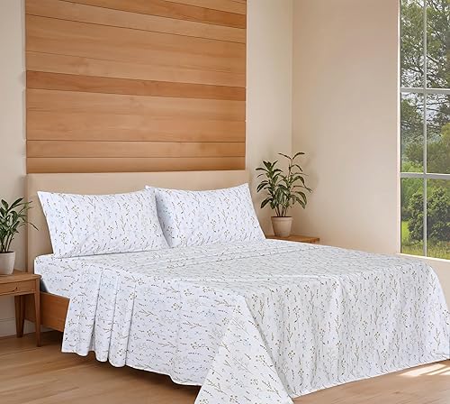 Miniatura 2 de RUVANTI - Juego de sábanas King, 100% algodón orgánico, percal, certificado GOTS, 4 piezas, bolsillo profundo de 15 pulgadas, frescas,