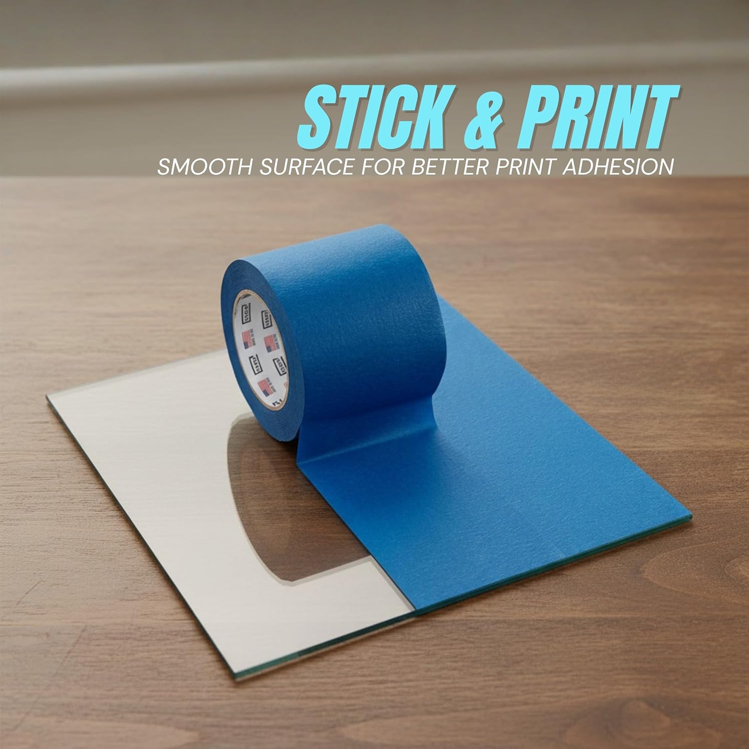 Wide Blue Painters Tape 2 Pack, 4 inch x 60 Yards, 3D Printing Tape, Easy Clean Removal up to 21 Days, Masking Tape