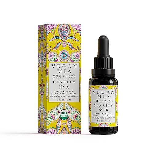 Vegan Mia Organics - Suero concentrado de aceite facial iluminador y equilibrante con aceite de semillas negras aceite de jojoba té verde neem