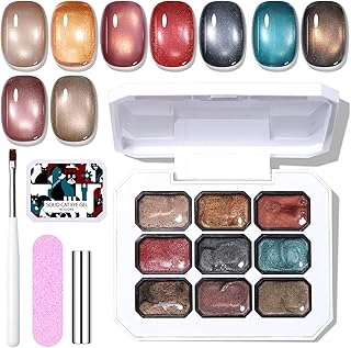 Juego de esmaltes de gel de ojo de gato de 9 ...