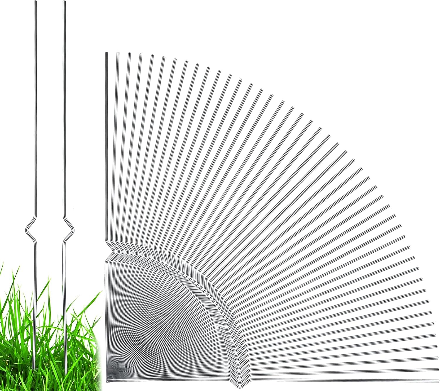 Tatuo 48 Pcs Yard Sign Stakes Heavy Duty 16.5'' Wire Yard Stakes Alternative to H Frame Metal Reusable Sign Holder for Spring Summer Lawn Corrugated Plastic