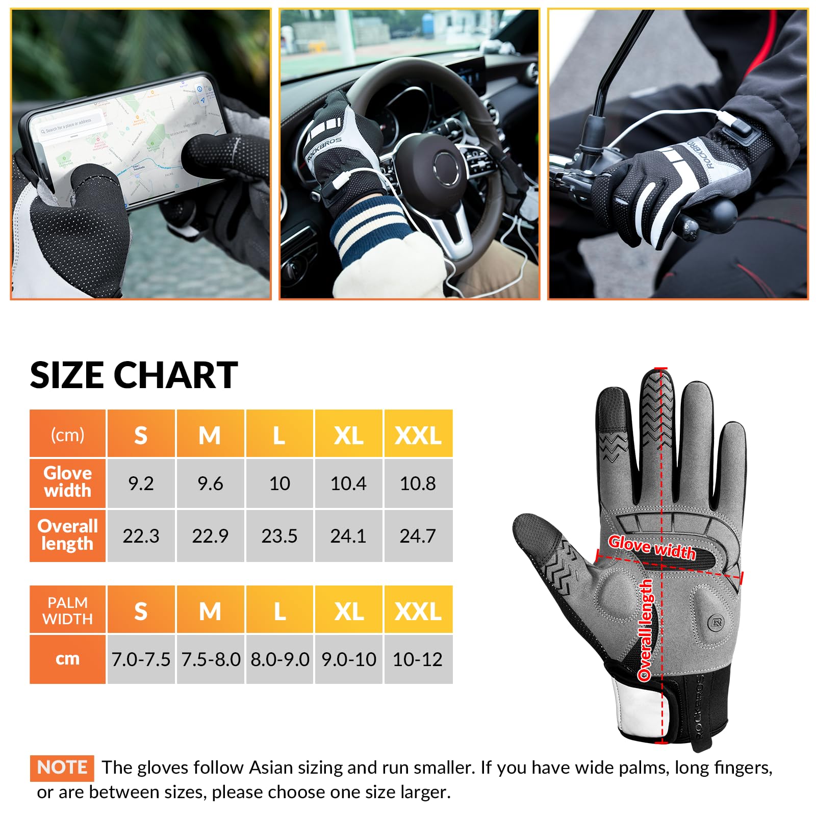 ROCKBROS Guanti Ciclismo Riscaldati, Guanti Termici Invernali Bici, Guanti con Touch Screen, Adatto per Sci Ciclismo Alpinismo, Uomo Donna