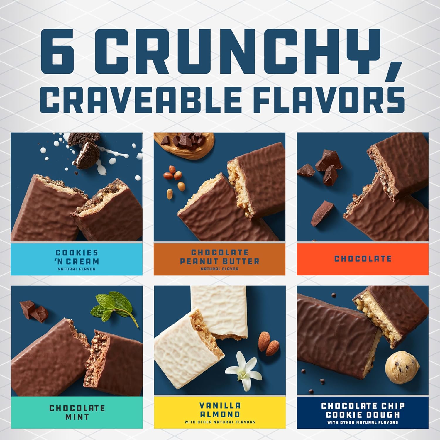 CLIF BUILDERS Protein Bars - 6-Flavor Variety Pack - 20g Plant Based Protein - Gluten Free - Non-GMO - Low Glycemic - No Artificial Sweeteners - 2.4 oz. (18 Count)