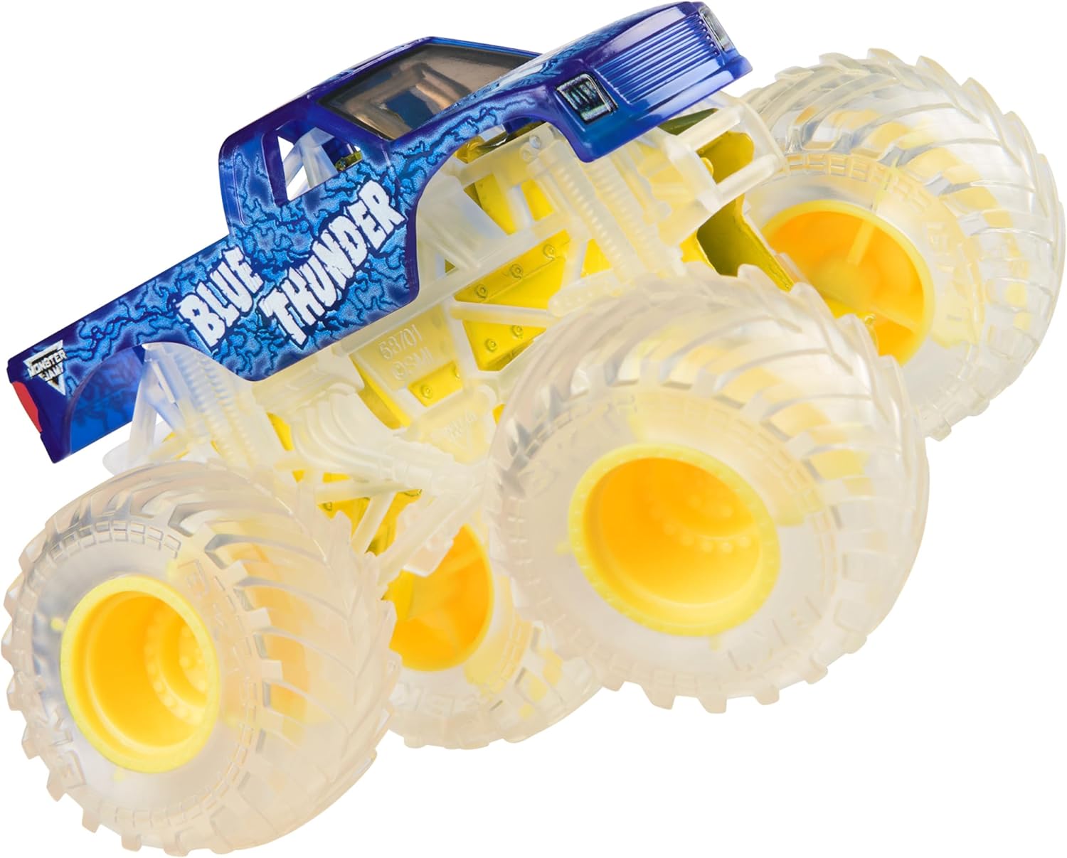 Monster Jam, Official Blue Thunder Chase Monster Truck, Die-Cast Vehicle, 1:64 Scale, Kids Toys for Boys Ages 3 and up