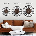 LEIKE Large Wall Clocks,Silent,Non Ticking,Battery Operated Small Vintage Round Modern Wood Wall Clock for Living Room, Bedroom,Kitchen,Farmhouse,Office Decor-13.5 Inch(Black-Roman Numerals)