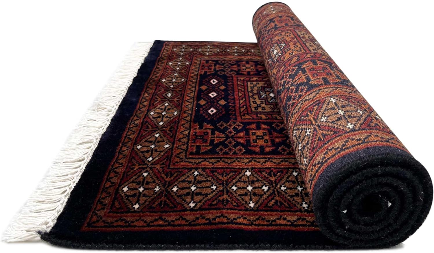 Handmade Hand Knotted Woolen Tribal Dubba Area Rug, Black, 2.5x4 ft