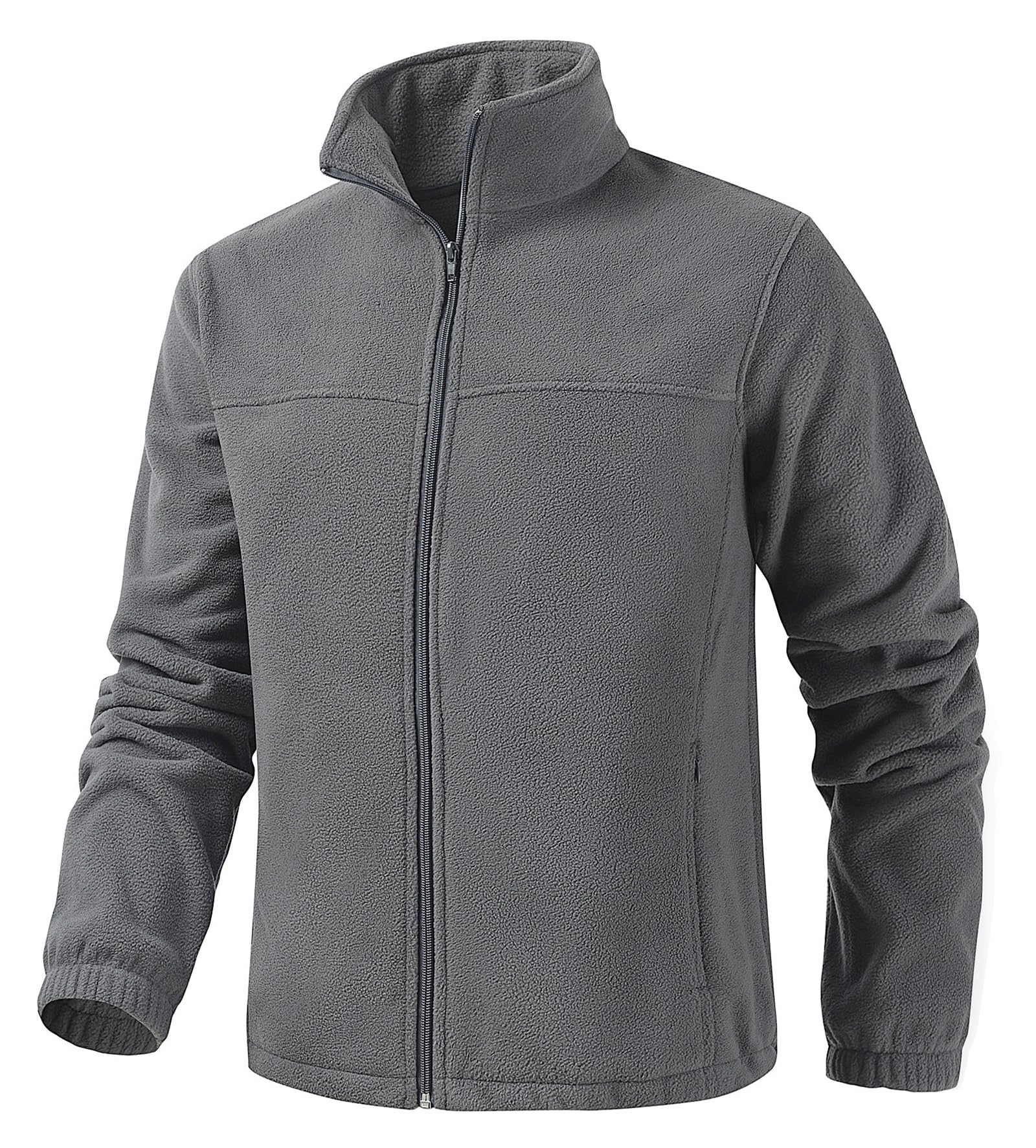 PuhopeMen's Casual Outdoor Fleece Zip Jacket Long Sleeve Warm Winter Coat for Men with Zip Pocket