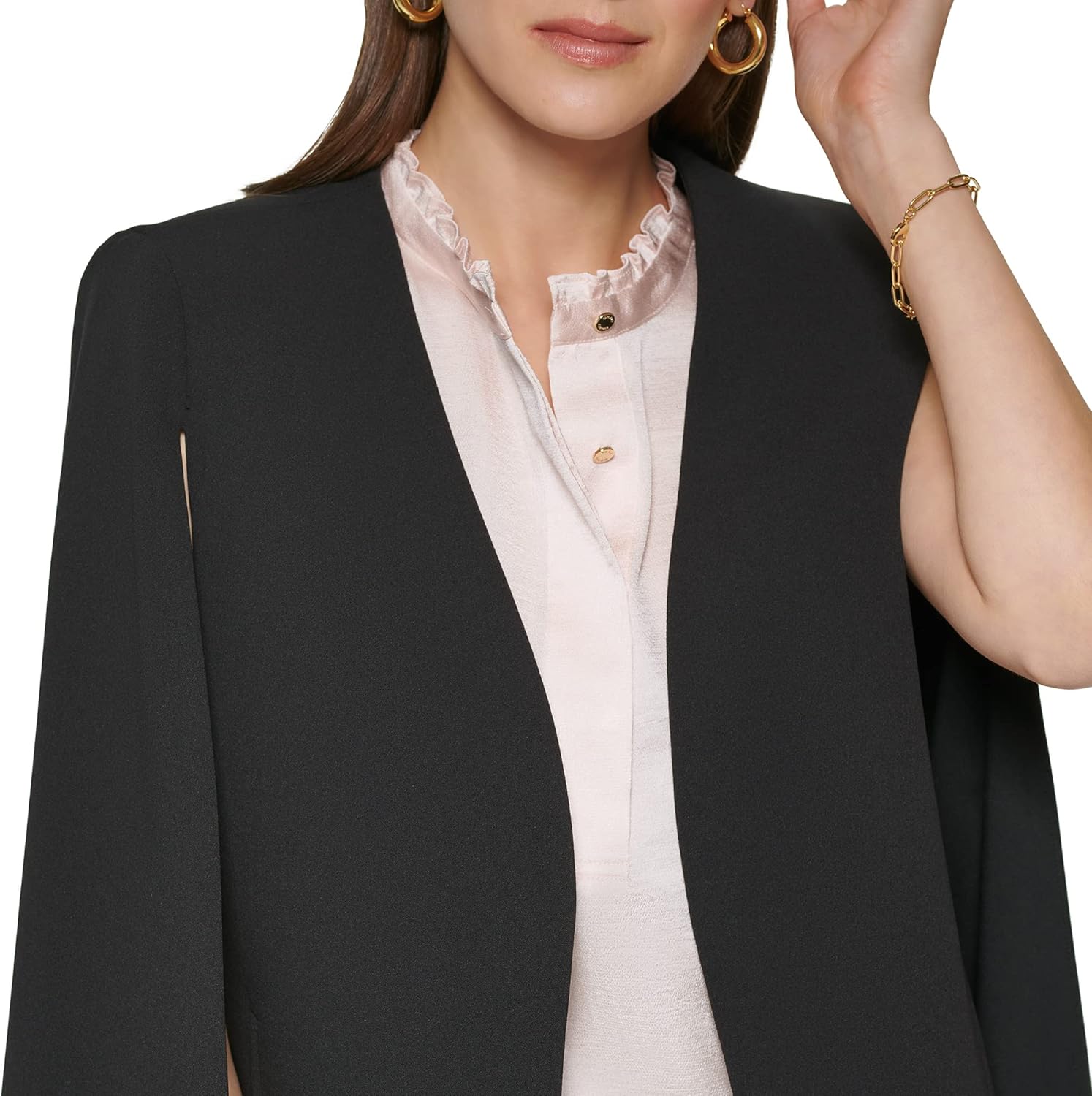 DKNY Womens Open Front Blazer Cape - Image 5