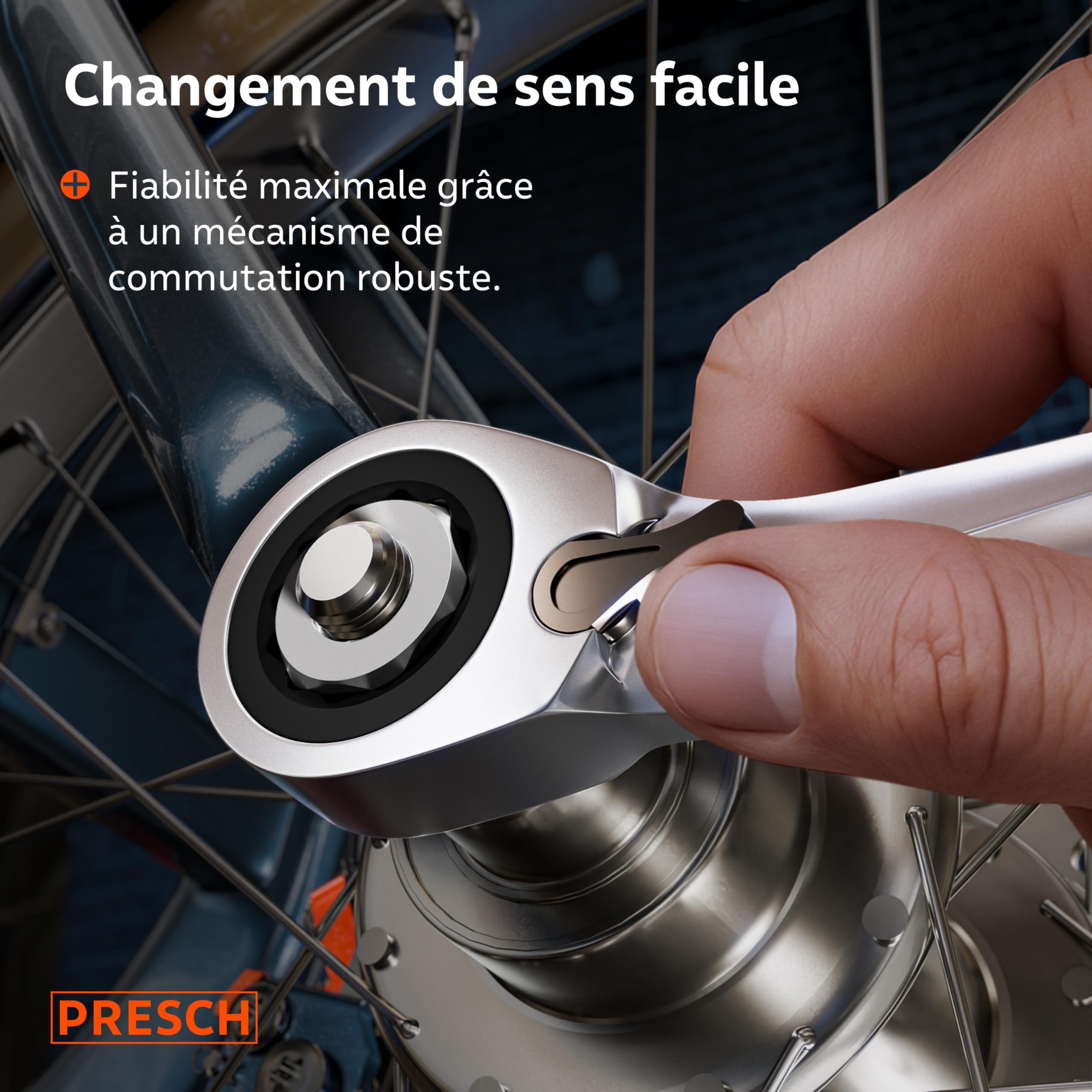 PRESCH Clés à cliquet réversibles 20 pcs 6-32mm avec sacoche 135 dents robustes