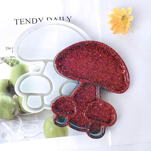 Miniatura 6 de Molde de resina para bandeja, molde de silicona en forma de hongo, moldes de fundición de resina epoxi para almacenamiento de joyas, plato de comida