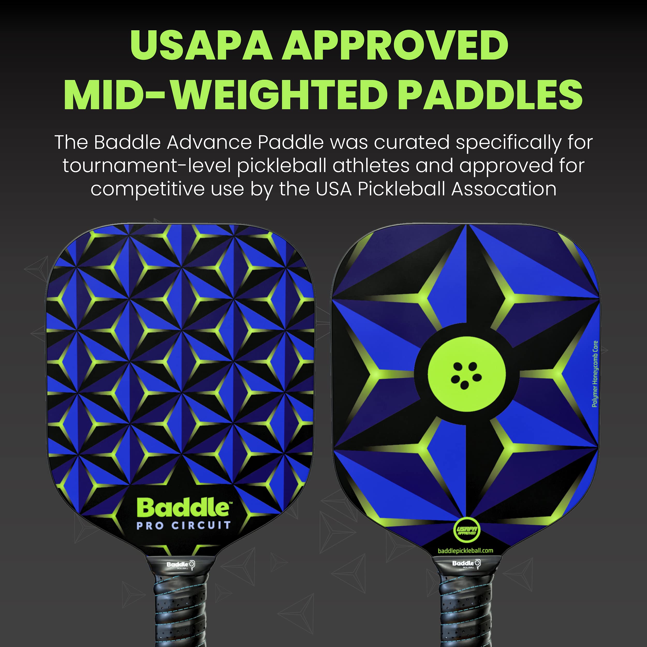 Baddle Pro Circuit Paddles | Fiberglass Pickleball Rackets with