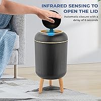 Vista 2 de Pukomc Papelera con sensor inteligente, conveniente e higiénico, fácil de usar, sensor de tecnología, impermeable, papelera de plástico para cocina