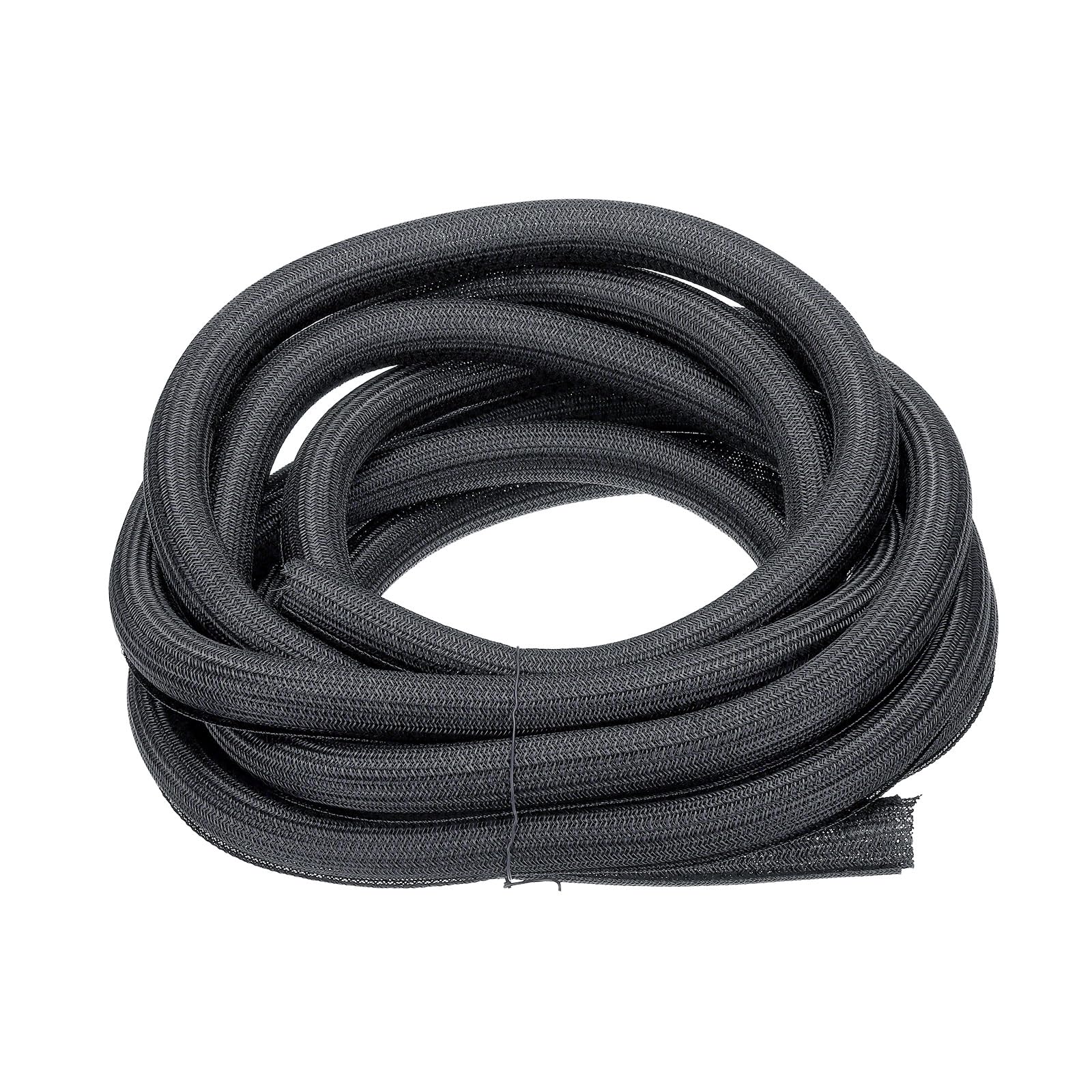 QUARKZMAN Manga Trenzada Autocierre 1-1/2" 25Ft Gris para Cableado Automotriz Y Hogar con Protección contra Incendios UL94-V2