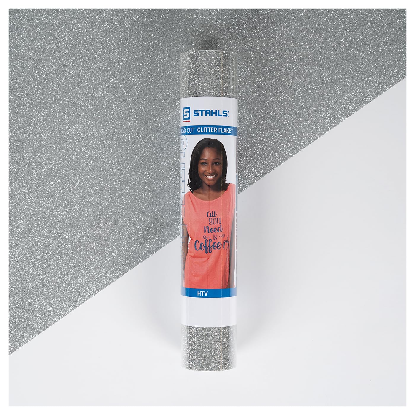 Stahls' HTV Heat Transfer Vinyl CAD-Cut Glitter Flake for Cotton, Polyester, Tri-Blends Lab-Tested for 50+ Washes, Compatible with All Cutters. Easy