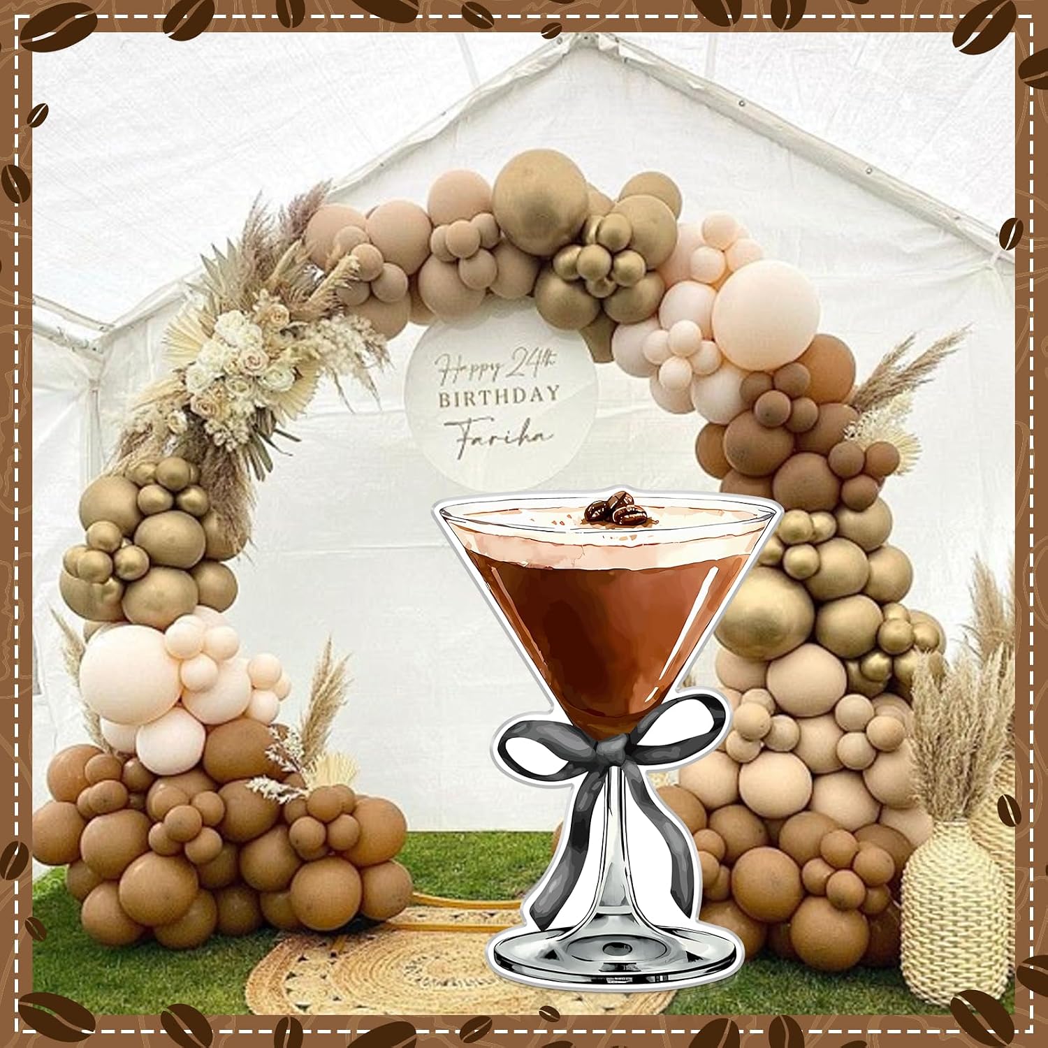 4 Ft Large Espresso Martini Decor Cardboard A Tini Bit Older Birthday Decor