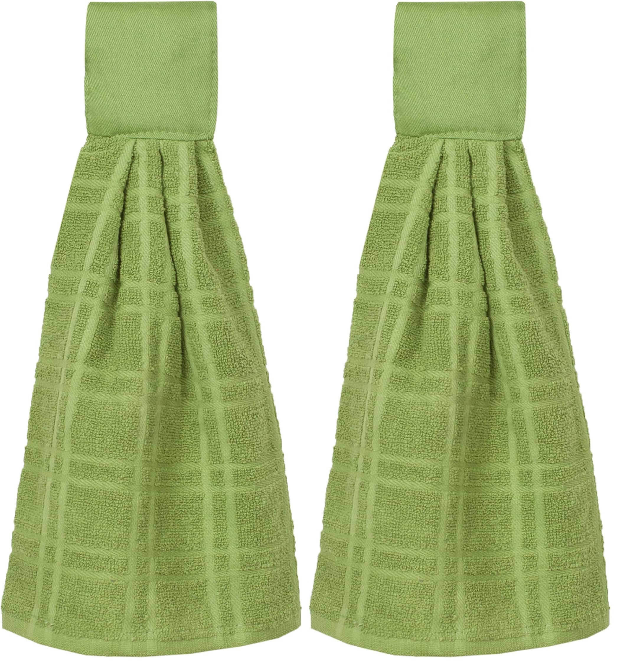 Ritz Hanging Tie Towels, 2 Pack - Solid, Cactus