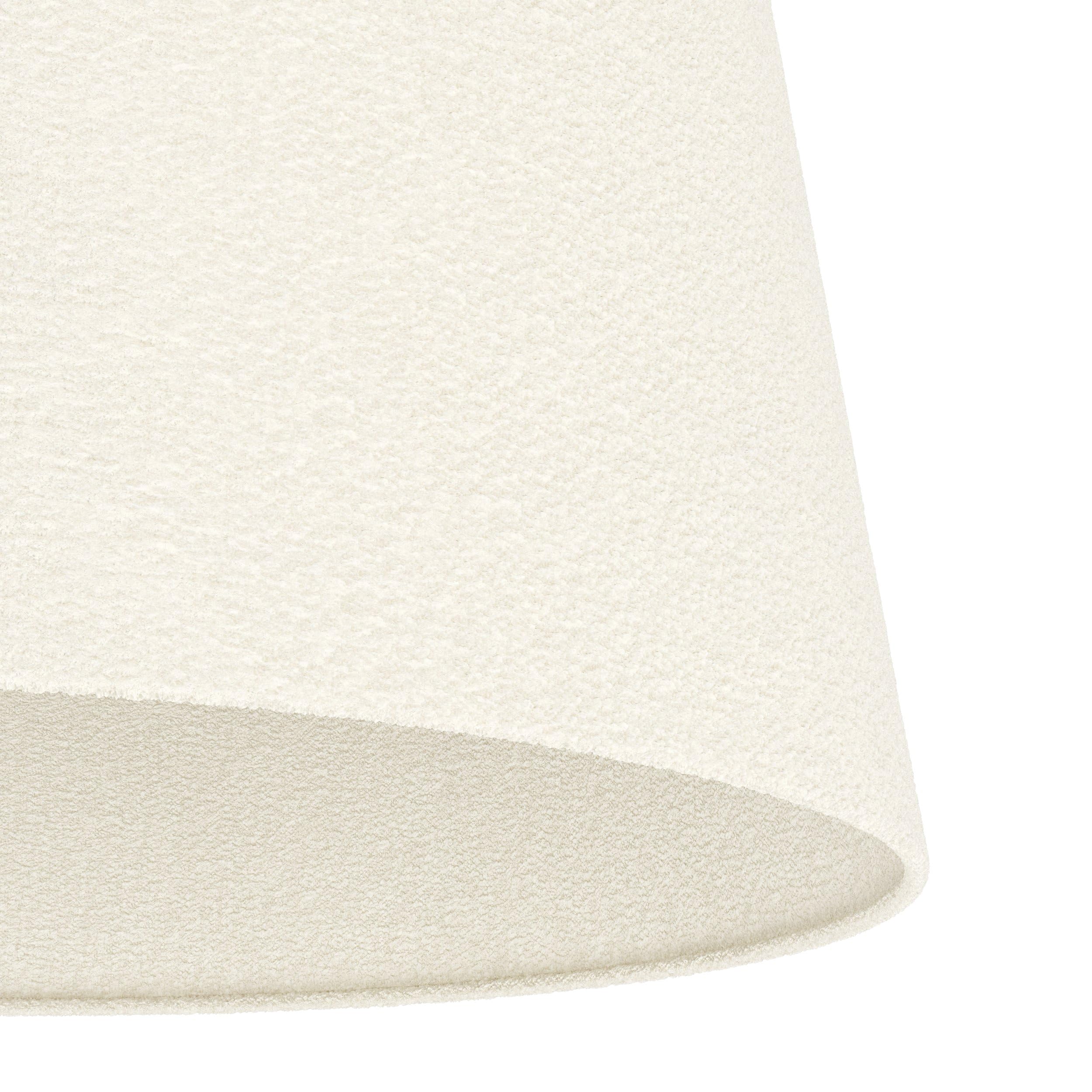 Eglo Luminaire plafonnier Febres, lampe de plafond en tissu bouclé | éclairage de salon en métal noir et textile blanc, douille E27, Ø 35 cm