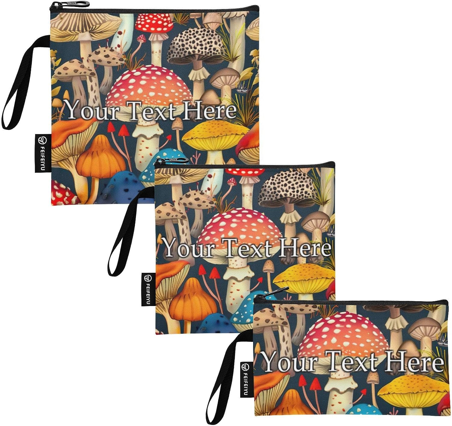 Joisal Custom Vintage Mushroom Snack Size Bags, Three Lunchbox Sizes