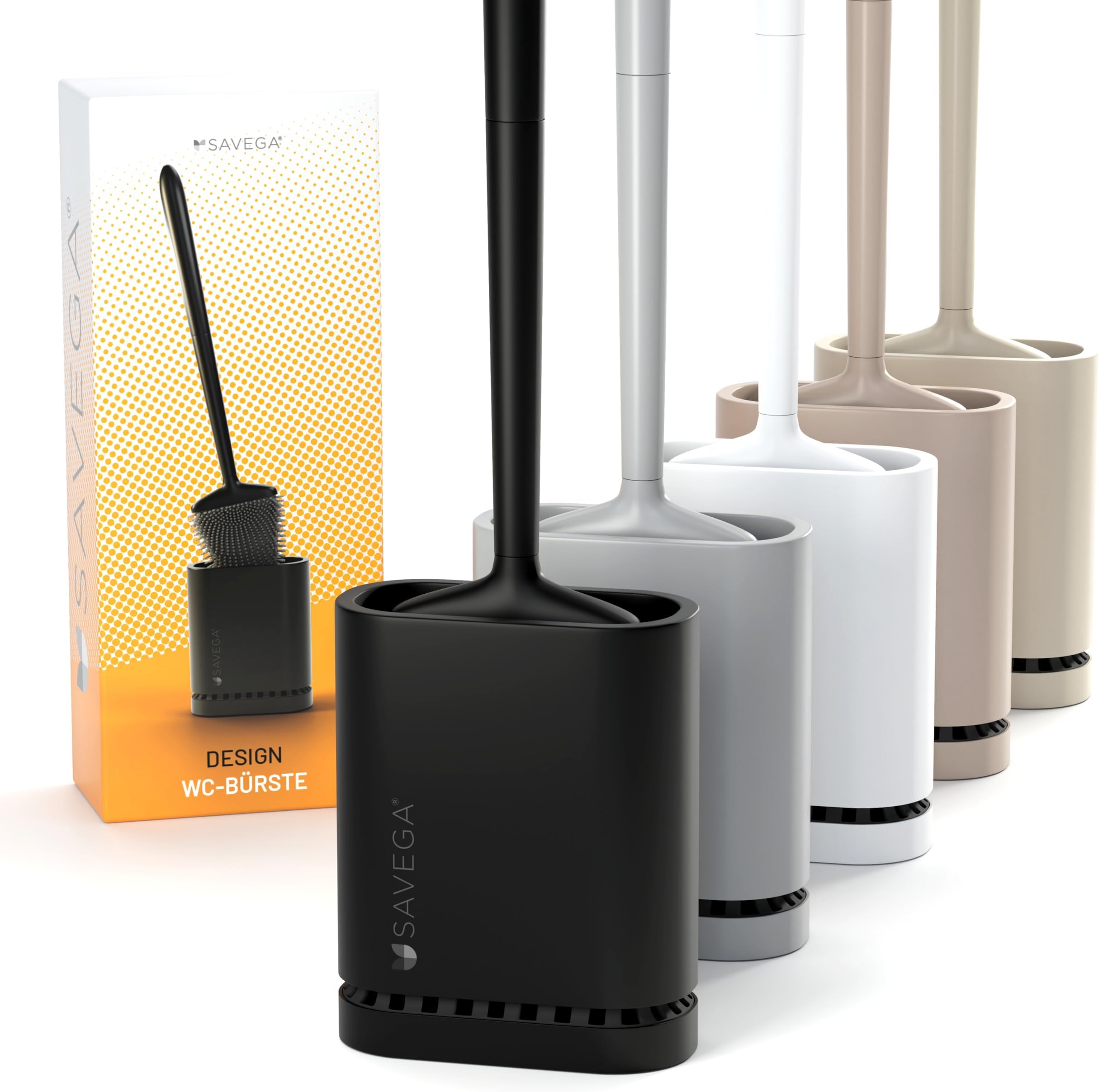 Black Toilet Brush Silicone – Hygienic Silicone Toilet Brush with Holder for Wall Mounting – Fast-Drying & Antibacterial (1-Pack)