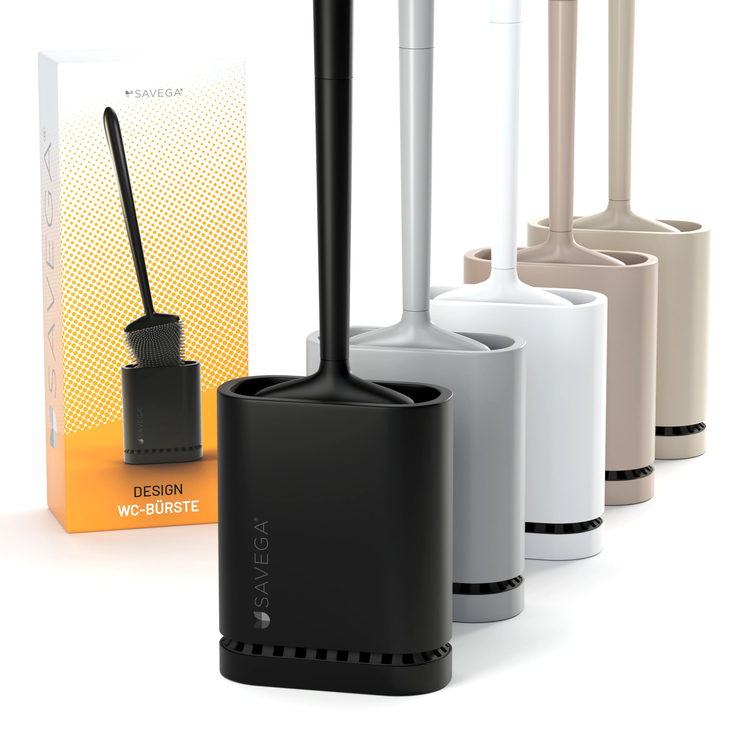 Black Toilet Brush Silicone – Hygienic Silicone Toilet Brush with Holder for Wall Mounting – Fast-Drying & Antibacterial (1-Pack)