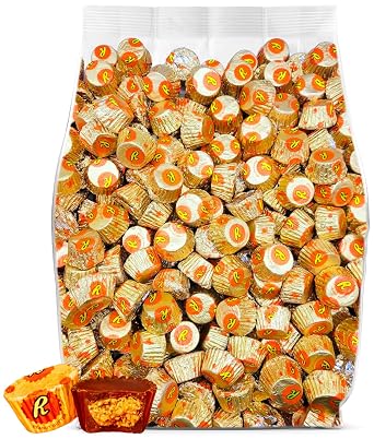 Reese Peanut Butter Miniature Cups Candy Bulk - 90 Milk Chocolate Individually Wrapped Miniature Peanut Butter Cups Bulk - 2 Pounds