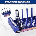 WORKPRO Socket Organizer Set, 4-Piece Socket Holder, 1/4", 3/8", 1/2" Drive Metric Socket Trays, Socket Organizer for Tool Box Drawer, Socket Storage Holds 94 Pieces (Socket not Included)