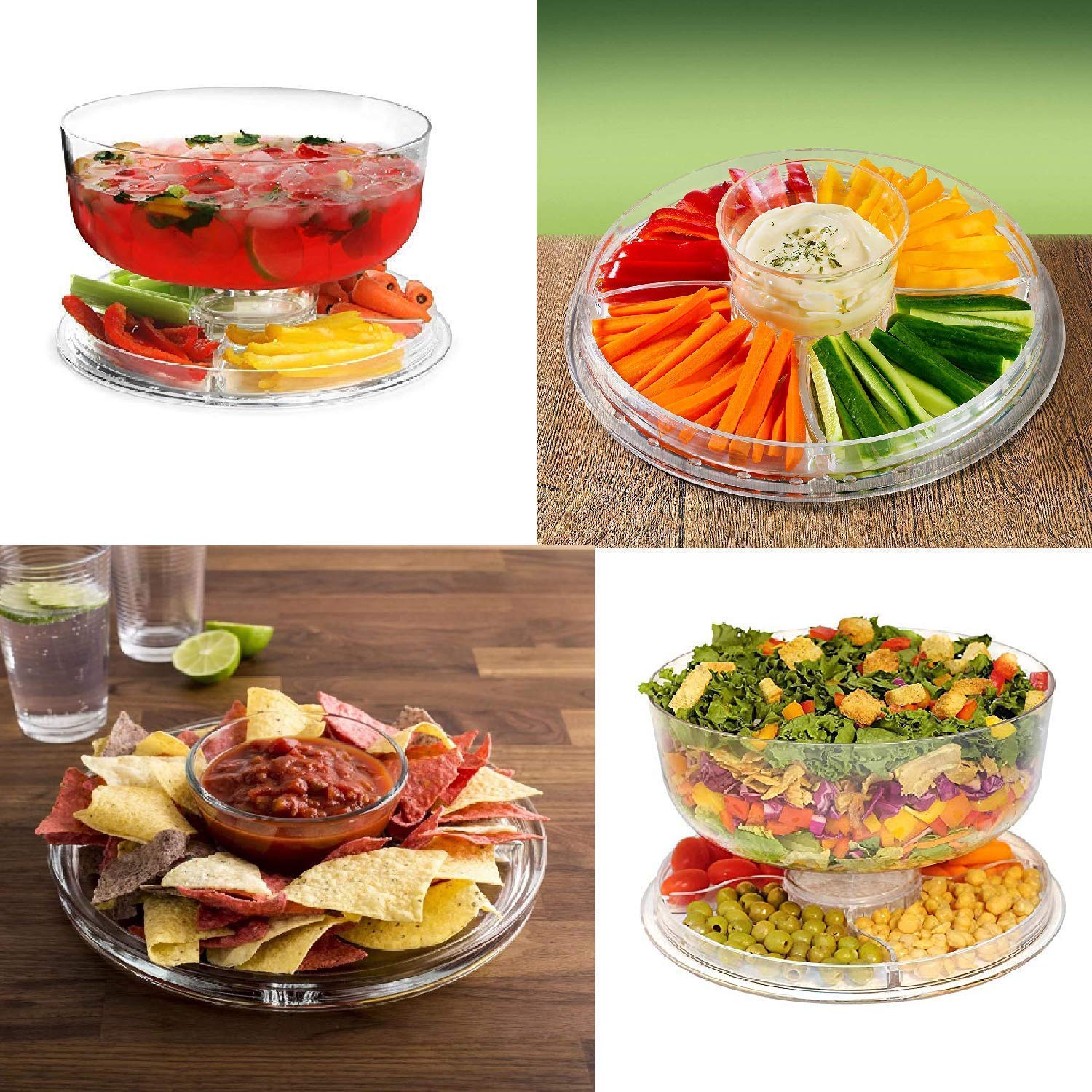 6-in-1 Transparent Acrylic Cake Stand with Dome Lid | Multi-Functional Serving Platter for Cakes, Desserts, Snacks & Fruits | Reversible Base | Crystal Clear Finish 4