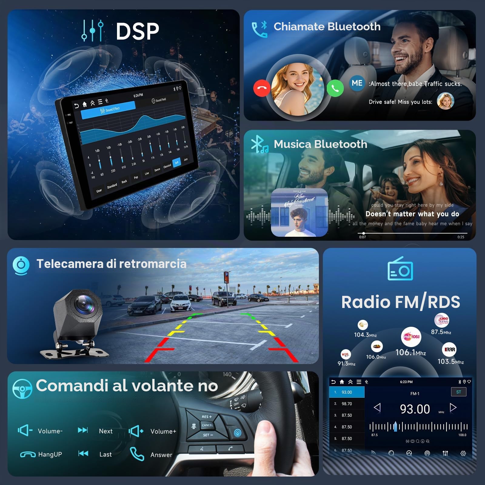Hodozzy 4GB+64G Autoradio per Peugeot 3008 5008 2009-2015 Android 9 Pollici InCell Touch Schermo Carplay Wireless Android Auto, Radio Auto 2 Din Bluetooth DSP GPS WiFi FM RDS Navigazione Telecamera
