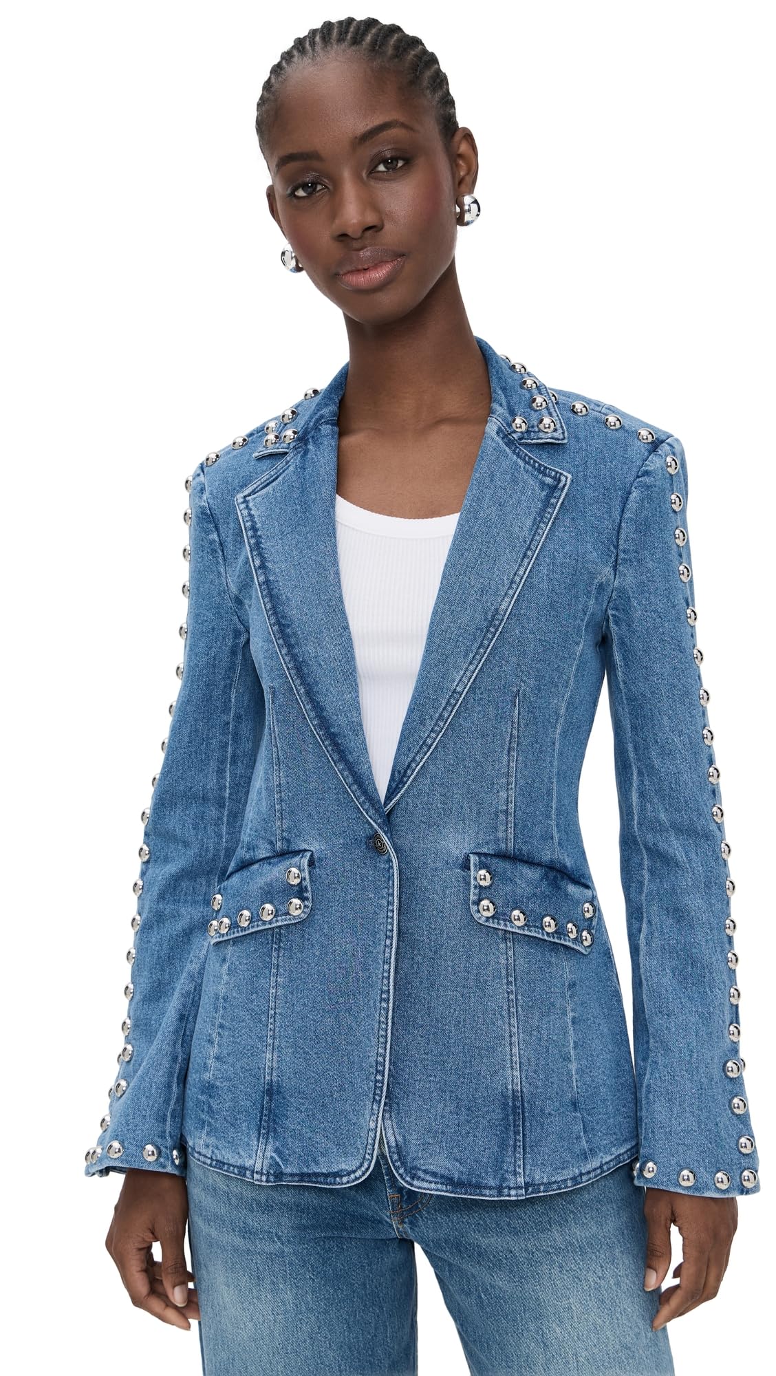 Amazon.com: Cinq à Sept Women's Studded Denim Milly Jacket