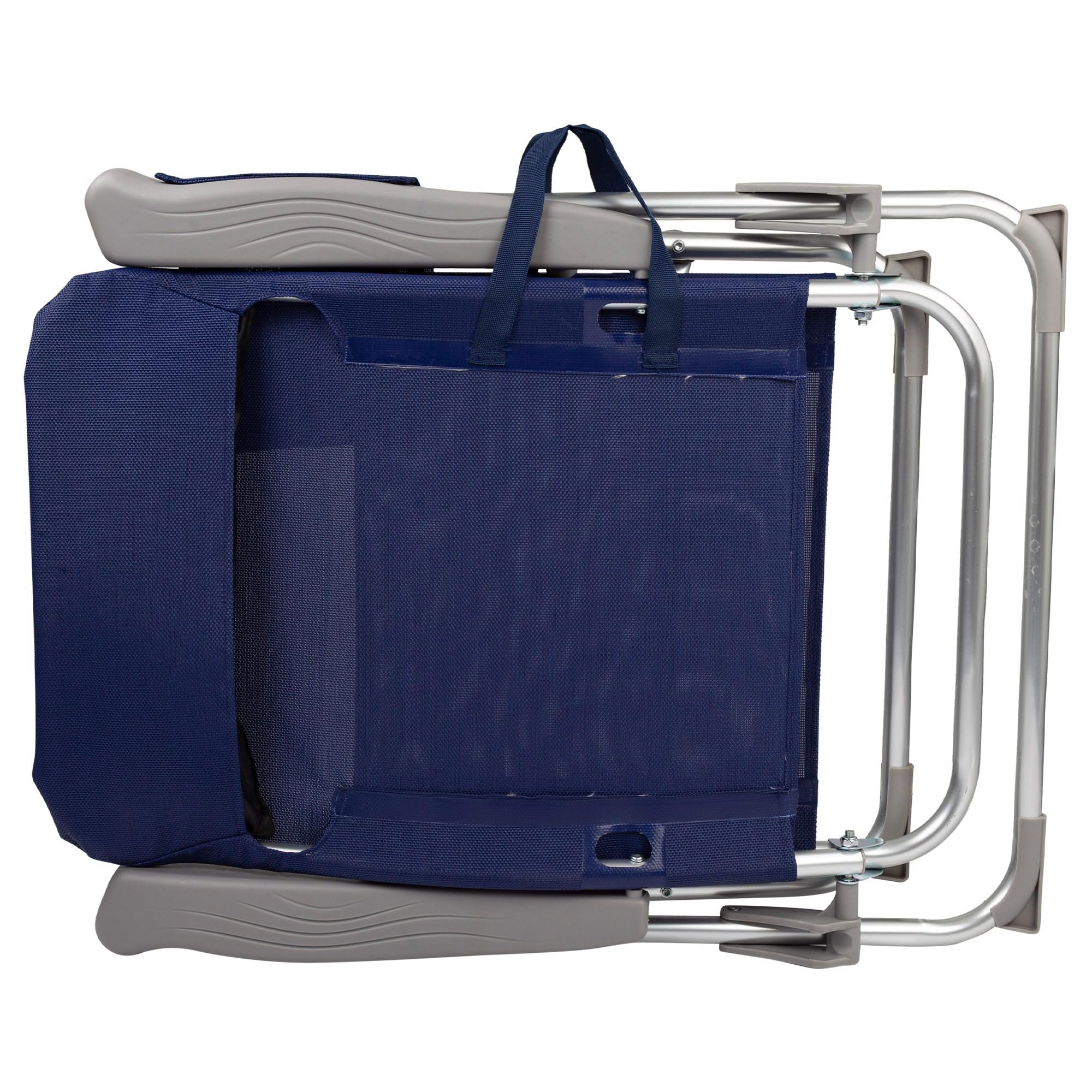 AKTIVE Pack 2 sillas de Playa Plegado Plano, Muy compactas, Multiposición, 6 Posiciones, con cojín y Bolsillo, con Asas para fácil Transporte, Medidas 47x58x87 cm, De Aluminio, Antivuelco (85472)
