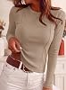 Camisas de Manga Larga para Mujer PRETTYGARDEN, Básicas de Canalé para Otoño 7