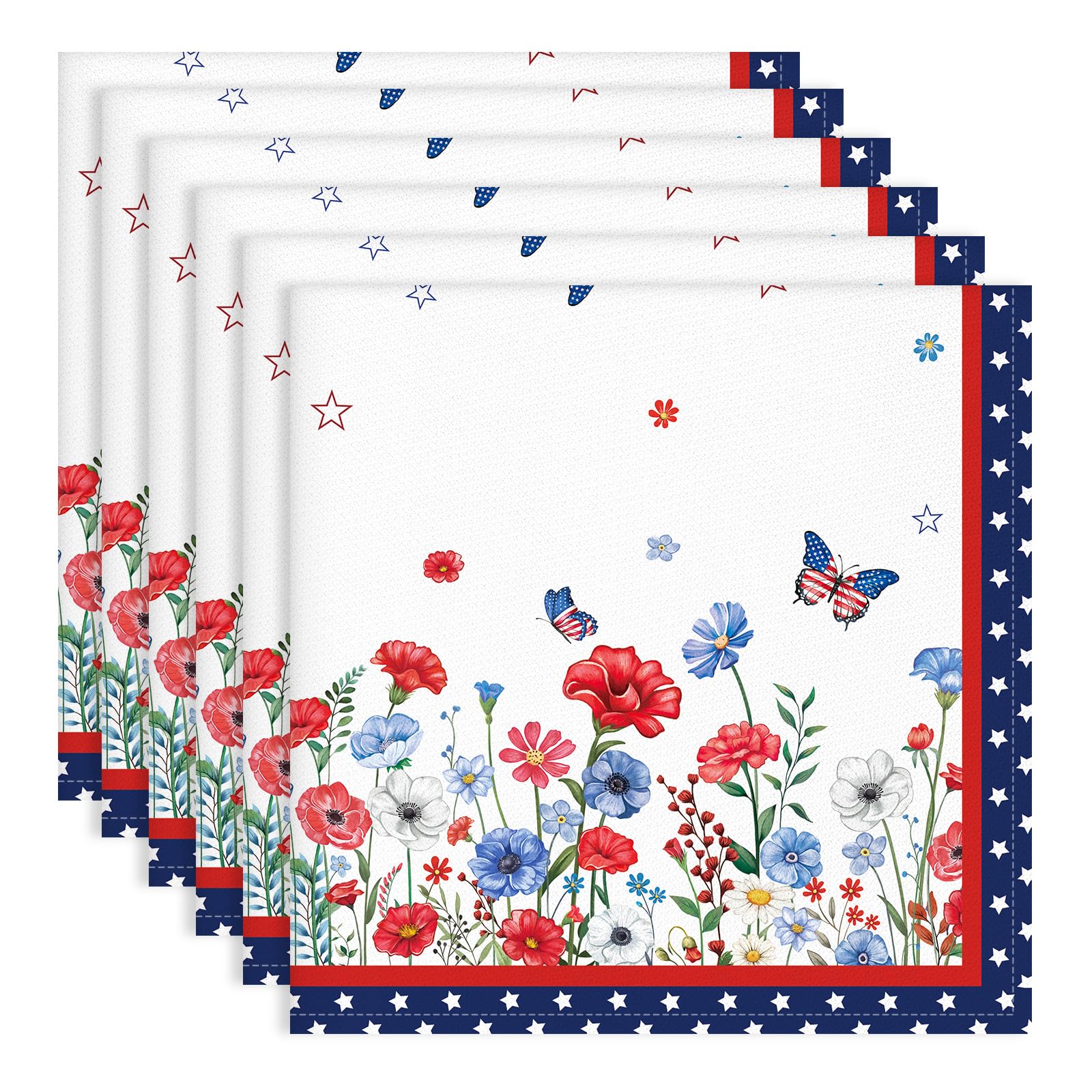Servilletas de tela absorbentes y lavables de algodón para cenas del Día de la Independencia