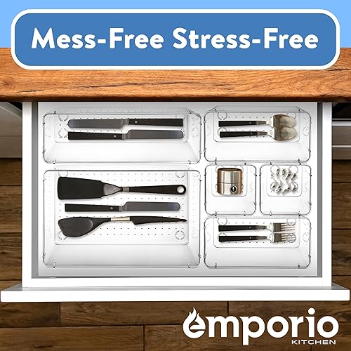 Miniatura 8 de Juego de organizador de cajones incluye 6 cubos de 9 x 6 pulgadas, 10 contenedores de 9 x 3 pulgadas, 18 cubos de 6 x 3 pulgadas, 30 cubos de 3 x 3