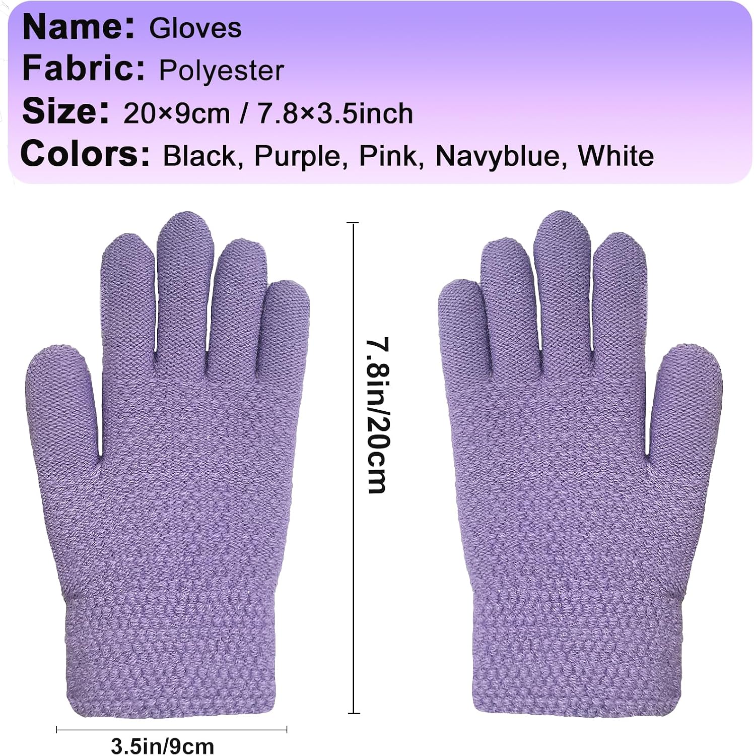 2 Pairs Kids Winter Gloves Warm Thermal Thick Knitted Gloves for Girls Boys Fleece Snow Mittens for Cold Weather