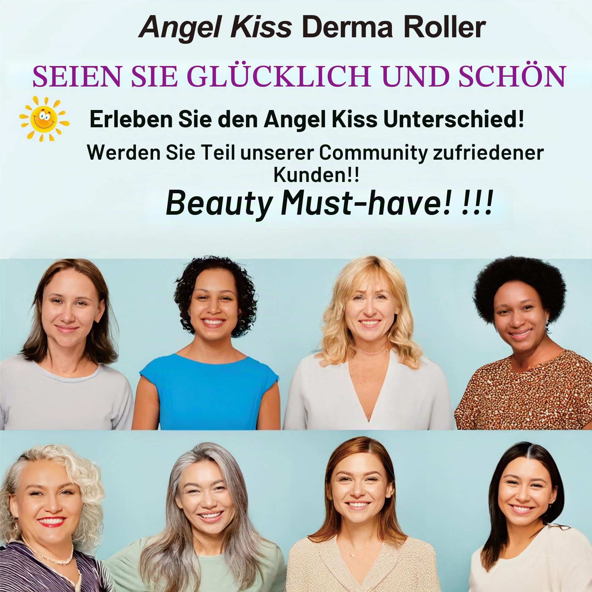 Angel Kiss Derma Roller 0,5 mm - Microneedling Roller mit ECHTEN 192 Titan-Nadeln - Professionelles Microneedling für die Anwendung zu Hause – Ideal zur Ergänzung Ihrer Hautpflegeroutine