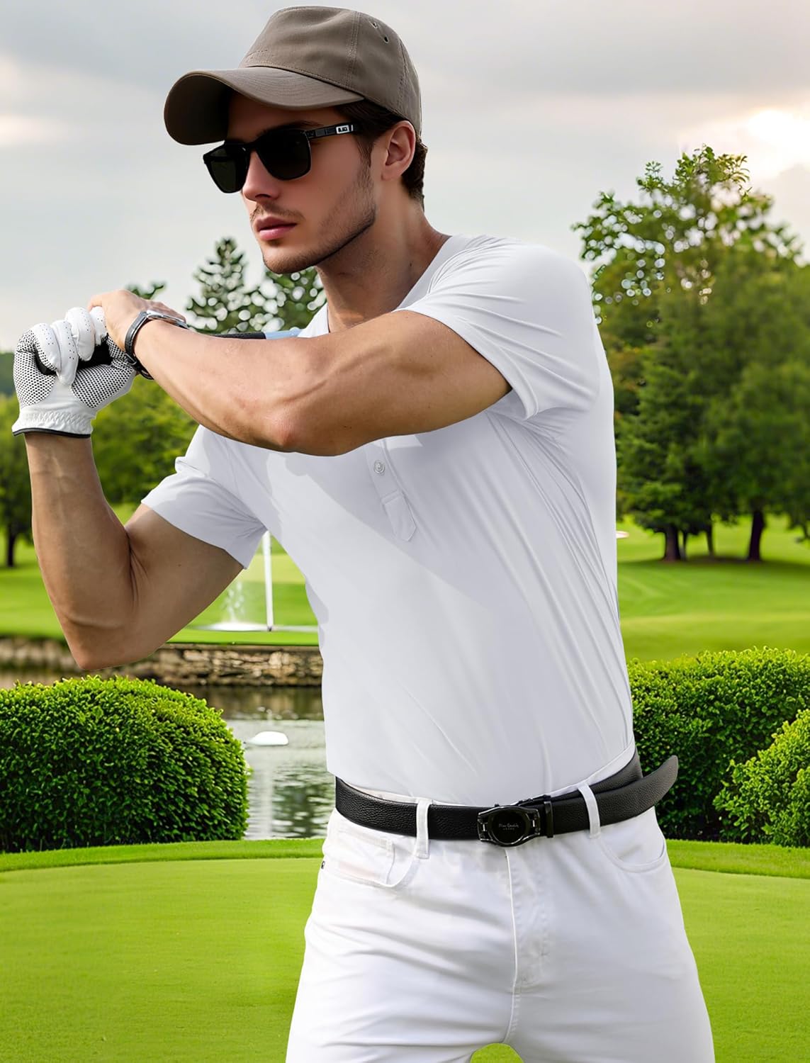 PEGENO Men's Henley Shirts Short Sleeve Moisture Wicking Quick Dry Casual Workout Athletic Golf Shirts - Image 3