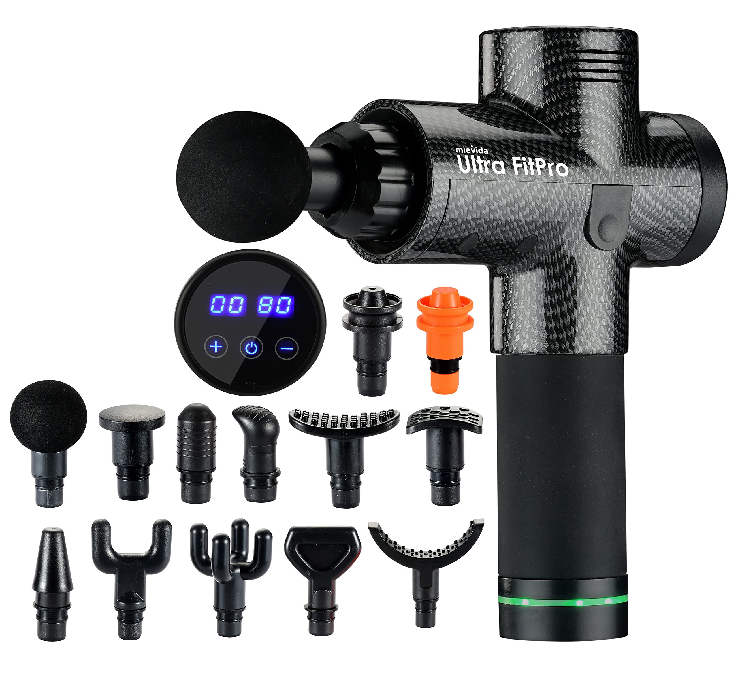 MIEVIDA Ultra Fit Pro Battery Powered Cordless and Rechargeable Handheld, 13 Specialized Heads Portable Body Massager Gun with Deep Tissue Percussion Massage for Full Body Pain & Stress Relief, Black (B09XJ6G6LV) Amazon Price History, Amazon Price Tracker