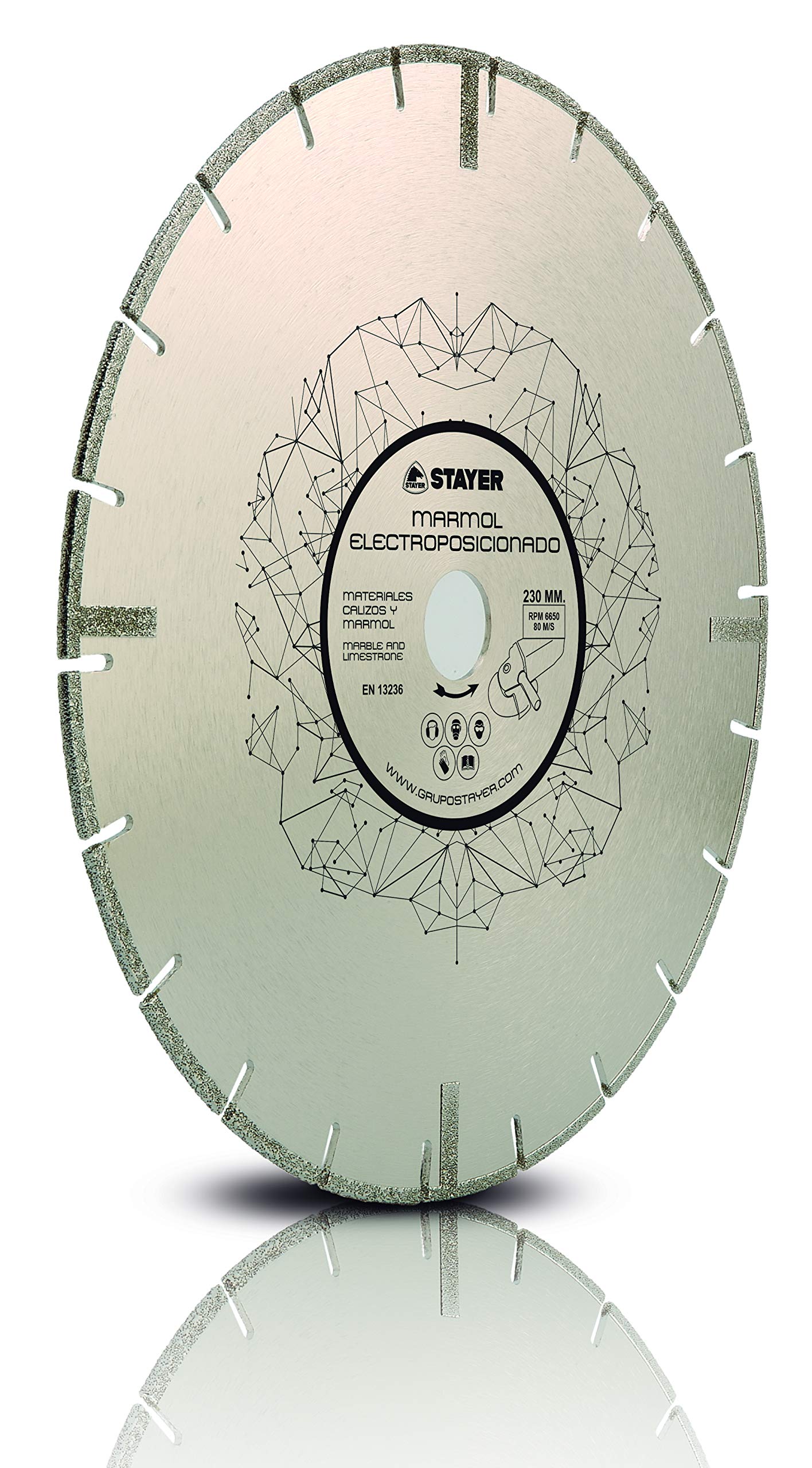 Disco de diamante profesional para Materiales calizos y mármol, Mármol electrodepositado ø230x22,2 H5