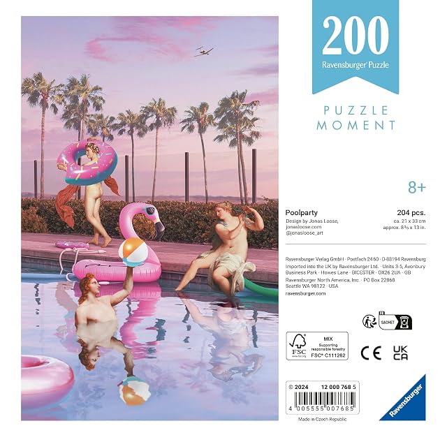 Foto 3 de 7 de Ravensburger - Puzzle: Fiesta en la Piscina, 200 Piezas, Puzzle Adultos, Rompecabezas para Adultos, Regalos…
