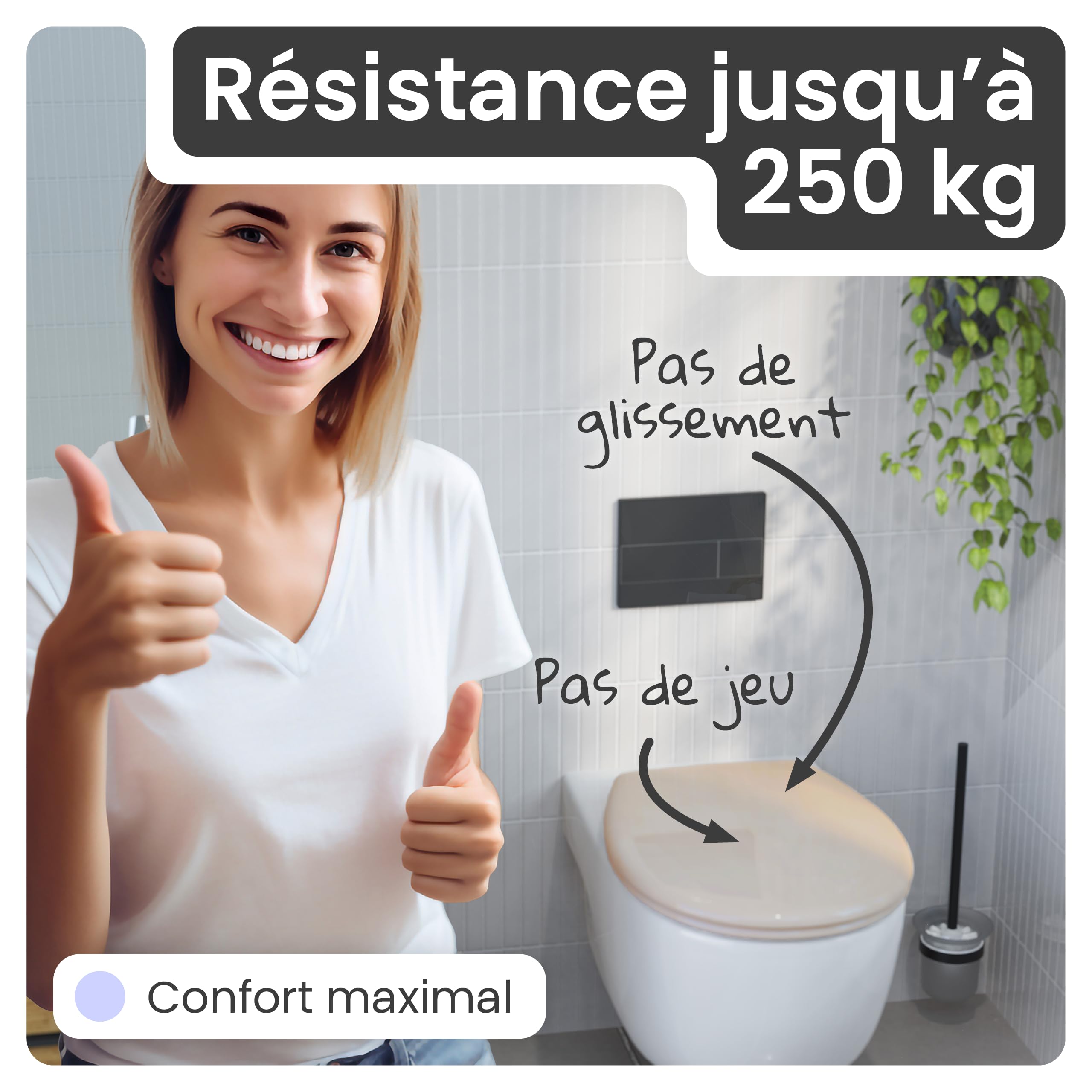 instmaier Alma | Abattant WC avec abaissement automatique | Siège de WC Bahama beige | Forme ovale | Duroplast | Lunette de WC avec Quick Release | Fabriqué en Allemagne | Stable jusqu’à 250 kg