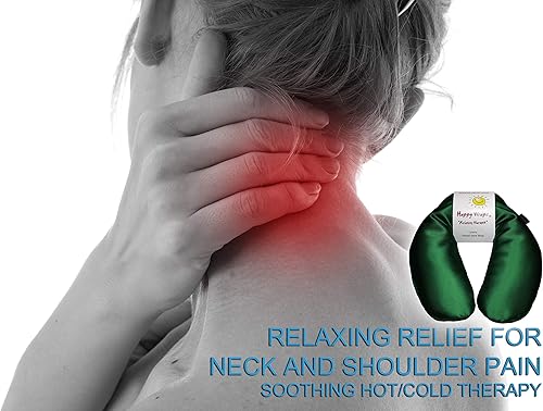 Miniatura 4 de Happy Wraps Envoltura para el cuello de hierbas para microondas, almohada cálida para aromaterapia y frío, almohadilla térmica para migrañas,