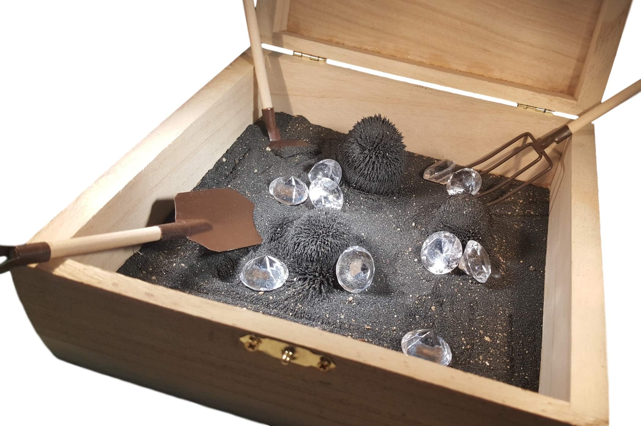 MagZen® Diamonds - Unique Magnetic Zen Garden Zen Box, Tabletop/Desktop Zen Garden Kit for Relaxation, Stress Relief, Creativity and Magnetic Science