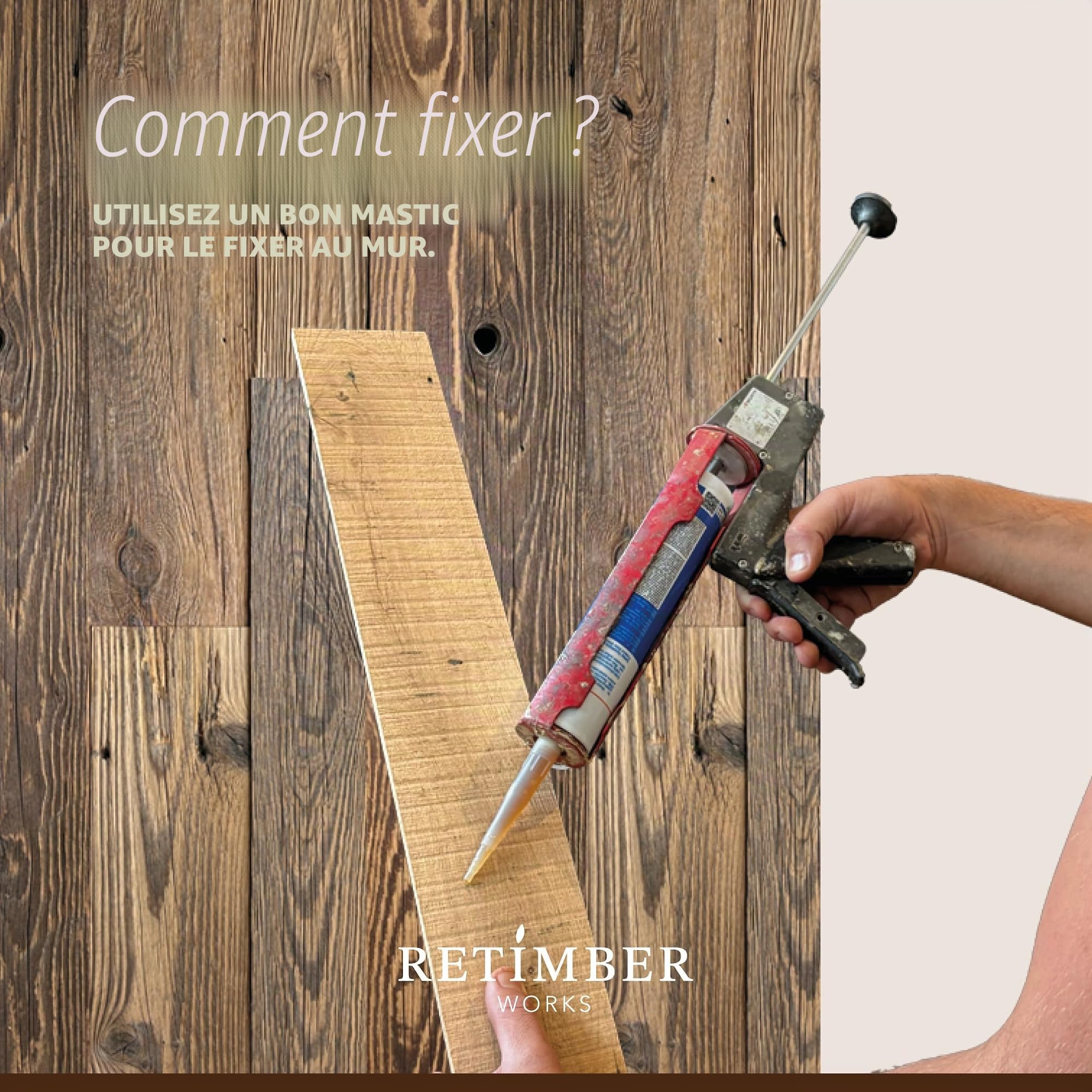 Revêtement mural en bois 3D, panneau décoratif en bois recyclé Alpen Braun, 0,8 m² par boîte, pour décoration murale rustique et moderne