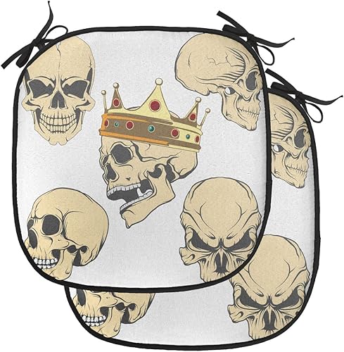 Miniatura 106 de Lunarable Cojín retro para silla, dibujo de chica a la moda en tierra primavera campo margaritas arte, acolchado de asiento para cocina y patio con