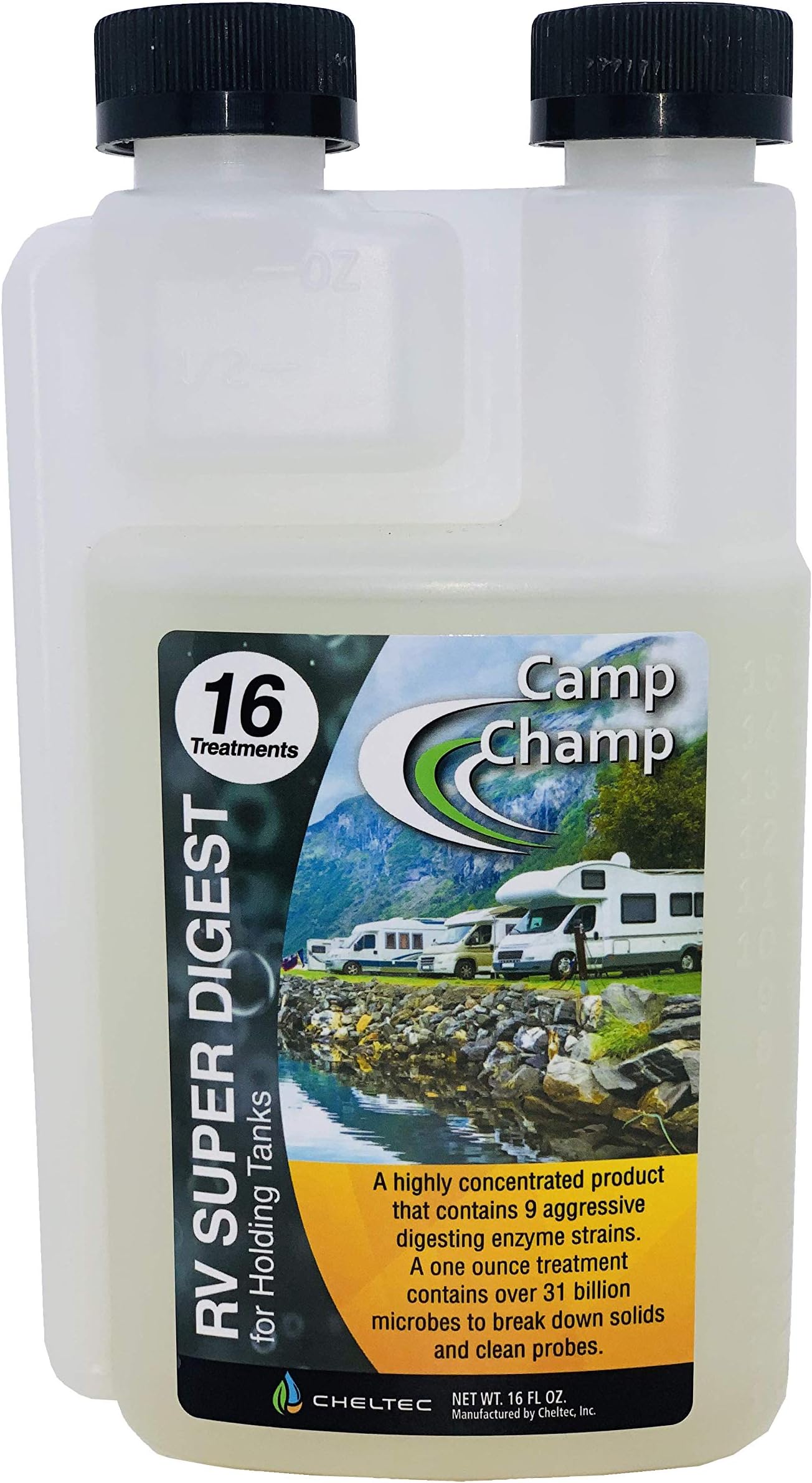 RV Advanced Holding Tank Treatment 100% Biodegradable Strongest Enzyme Blend | Eliminate Tough Clogs | Liquifies Organic Waste | 16 oz Bottle